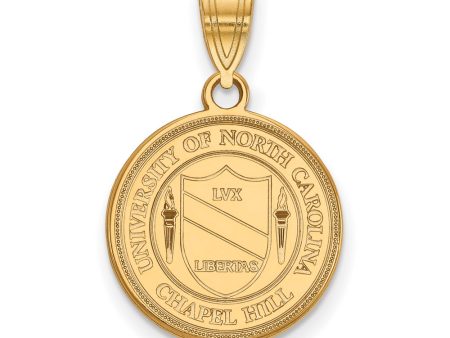 10k Yellow Gold North Carolina Medium Crest Pendant Online Sale