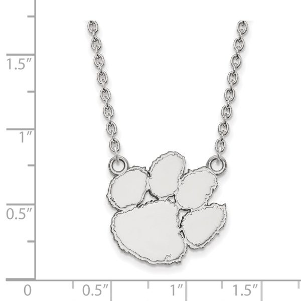 14k White Gold Clemson U Large Pendant Necklace Online Hot Sale