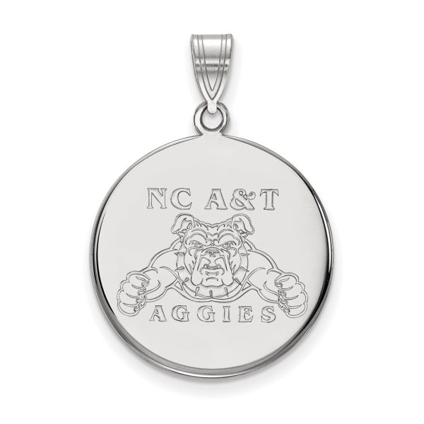 Sterling Silver North Carolina A&T Large Disc Pendant For Discount