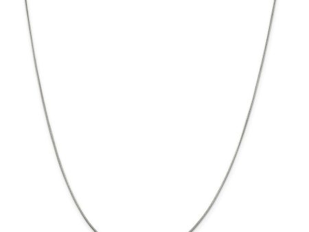 0.8mm Rhodium Plated Sterling Silver Round Snake Chain Necklace Cheap