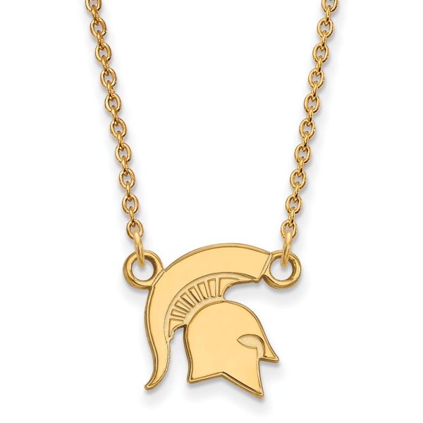 10k Yellow Gold Michigan State Small Pendant Necklace Sale