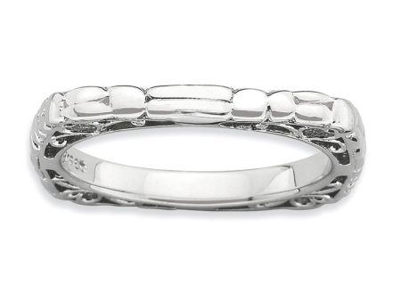 2.25mm Stackable Sterling Silver Square Cobblestone Band Supply