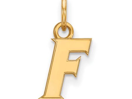 10k Yellow Gold U. of Florida XS (Tiny) Initial F Charm or Pendant For Sale