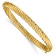 5.5mm 14k Yellow Gold Fancy Swirl Hinged Bangle Bracelet , 8 Inch Cheap