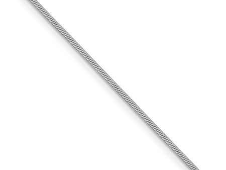 1.1mm, 14k White Gold, Round Solid Snake Chain Bracelet, 8 Inch Fashion