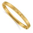 6mm 14k Yellow Gold Diamond Cut Concave Hinged Bangle Bracelet, 8 Inch Hot on Sale