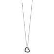 1 2 Cttw Black & White Diamond 13mm Heart Necklace in Sterling Silver For Sale