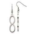 Brushed Infinity Symbol Dangle Earrings in Stainless Steel Supply