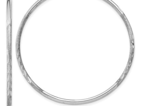 1.5mm x 44mm 14k White Gold Satin Diamond-Cut Endless Hoop Earrings Discount