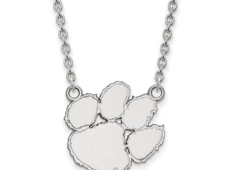 14k White Gold Clemson U Large Pendant Necklace Online Hot Sale