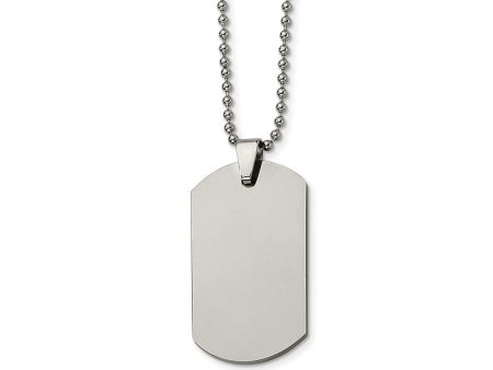 Tungsten Polished Dog Tag Necklace 22 Inch Online