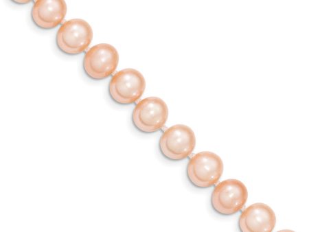 8-9mm, Pink FW Cultured Pearl & 14k Yellow Gold Clasp Necklace Online now