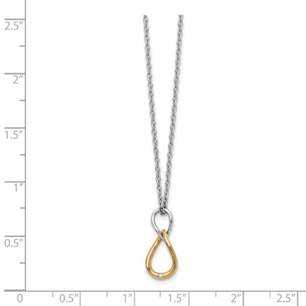 Twisted Diamond Necklace, Rhodium & Gold Tone Plated Silver, 18-20 In Online