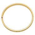 6mm 14k Yellow Gold Diamond Cut Concave Hinged Bangle Bracelet, 8 Inch Hot on Sale