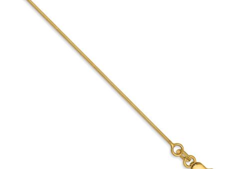 0.8mm, 14k Yellow Gold, Octagonal Snake Chain Anklet or Bracelet Supply