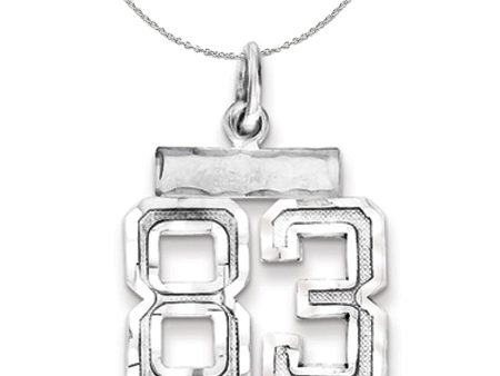 Sterling Silver, Varsity Collection, Small D C Number 83 Necklace For Sale