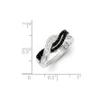 1 2 Ctw Black & White Diamond Crossover Sterling Silver Ring Online now