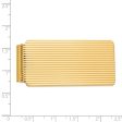 Men s 14k Yellow Gold Striped Wide Fold-Over Money Clip Online Hot Sale