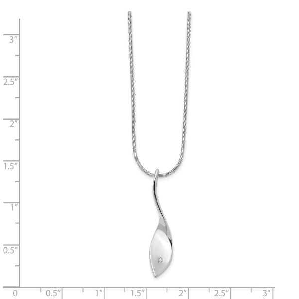 Twisted Diamond Pendant Necklace in Rhodium Plated Silver, 18-20 Inch on Sale