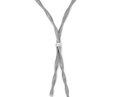 3mm Textured and Twisted Lariat Necklace in Sterling Silver, 17-20 in Cheap