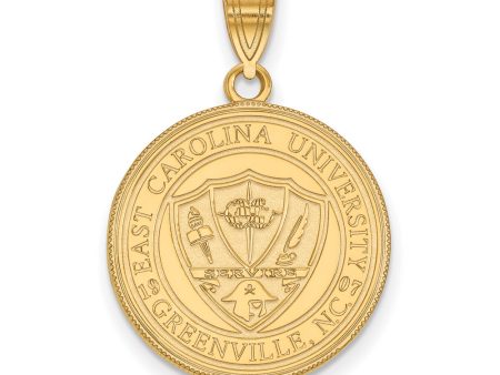 14k Gold Plated Silver East Carolina U Large Crest Pendant Supply