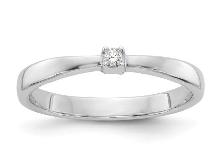 .03 Carat Diamond Solitaire Ring in Rhodium Plated Sterling Silver Sale