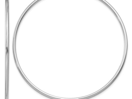 1.5mm, 14k White Gold Endless Hoop Earrings, 52mm (2 Inch) Sale