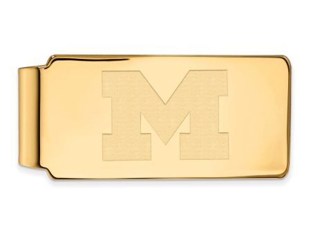 14k Gold Plated Silver Michigan (Univ of) Money Clip Online now