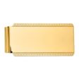 Men s 14k Yellow Gold Etched Edge Polished Fold-Over Money Clip Supply