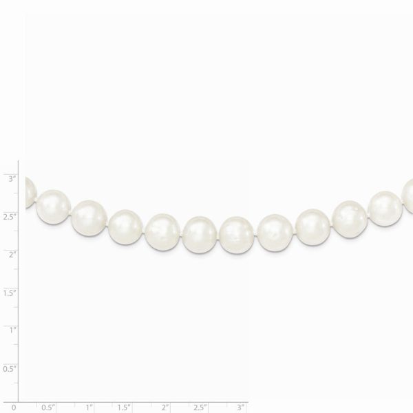 10-11mm, White FW Cultured Pearl & Sterling Silver Clasp Necklace For Sale