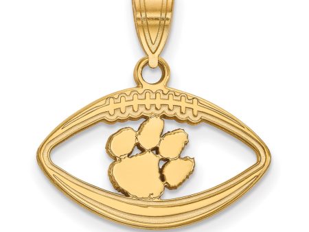 14k Gold Plated Silver Clemson U Football Pendant Hot on Sale