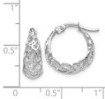 Ornate Tapered Round Hoop Earrings in 14k White Gold, 16mm (5 8 Inch) Online