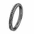 2.5mm Black Plated Sterling Silver Stackable Patterned Band For Discount