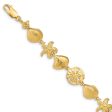 14k Yellow Gold Sea Life Bracelet - 7.25 Inch Online Hot Sale