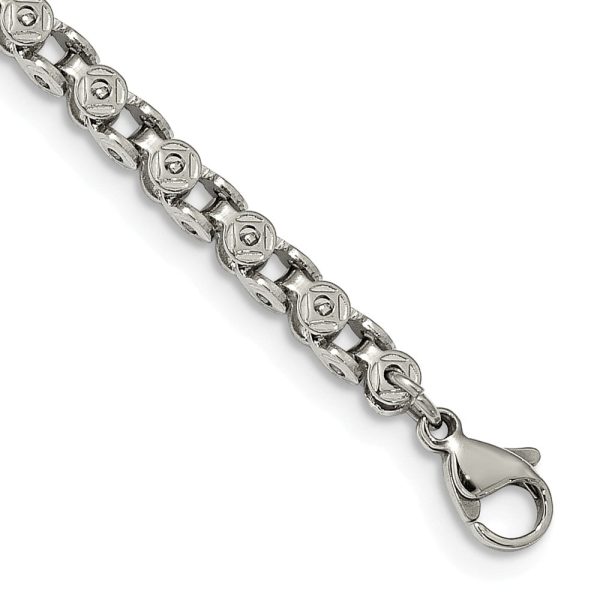 3.75mm Stainless Steel Fancy Circle Link Chain Necklace For Cheap