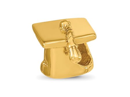 14k Gold Plated Sterling Silver Graduation Cap Bead Charm Online