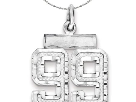 Sterling Silver, Varsity Collection, Small D C Number 99 Necklace For Cheap