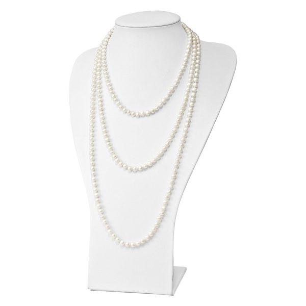 6-7mm, White FW Cultured Pearl Endless Strand Necklace, 80 Inch For Discount