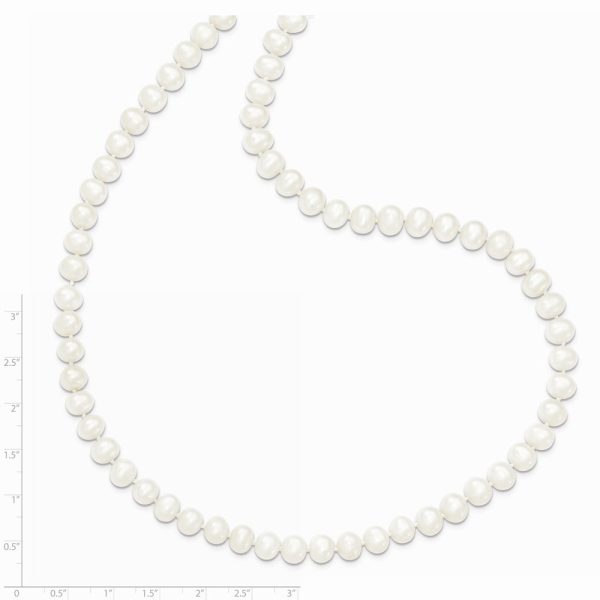 6-7mm, White FW Cultured Pearl Endless Strand Necklace, 80 Inch For Discount